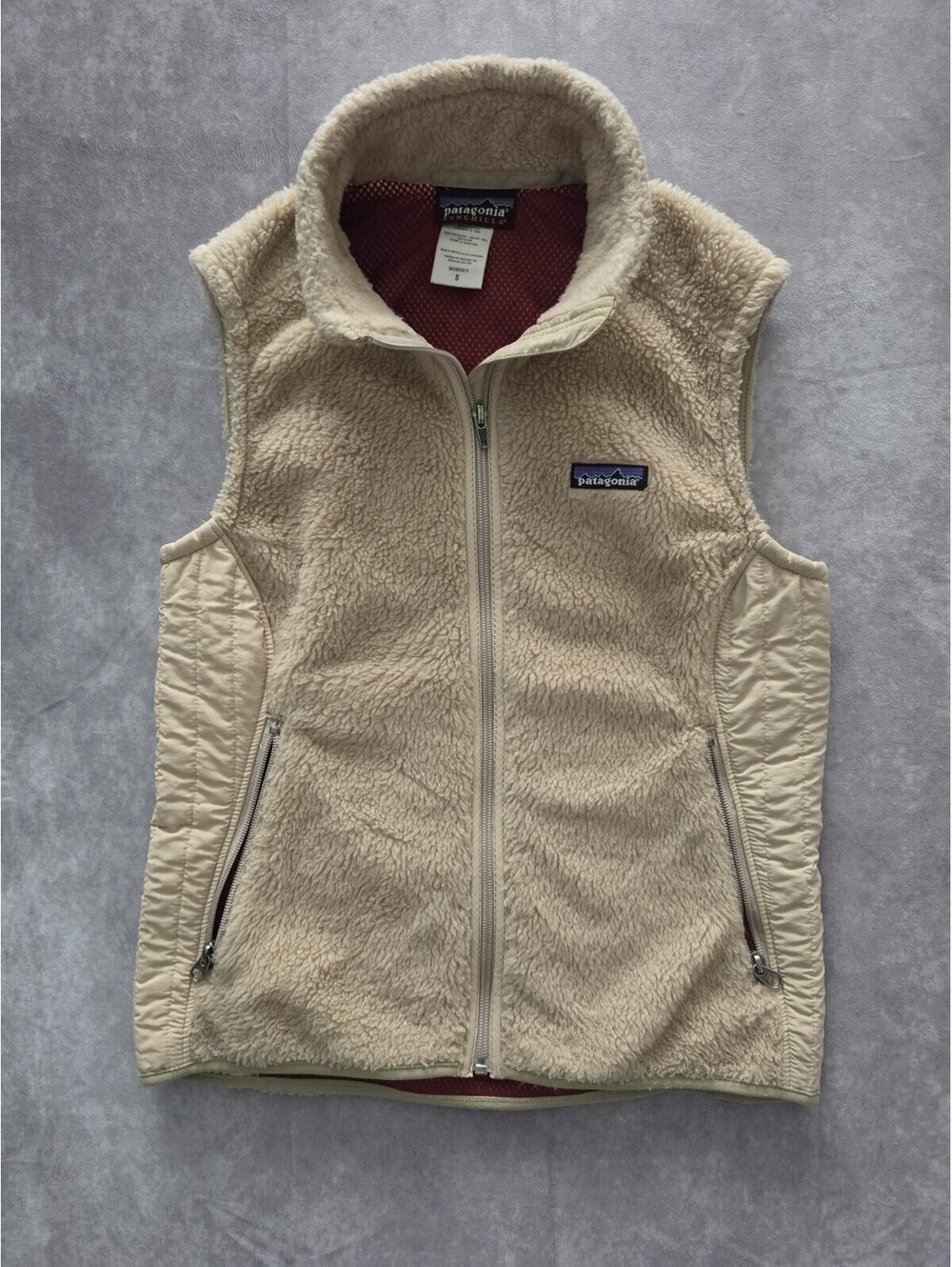 Patagonia Women's Small Retro Pile Fleece Vest Cream Beige Full Zip. Super Cozy